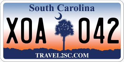 SC license plate XOA042
