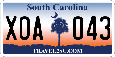 SC license plate XOA043