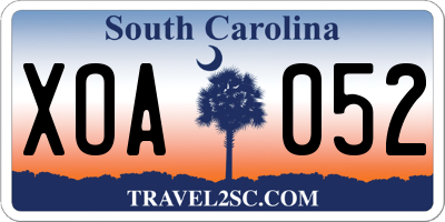 SC license plate XOA052