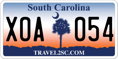 SC license plate XOA054