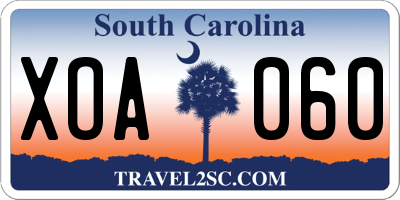SC license plate XOA060