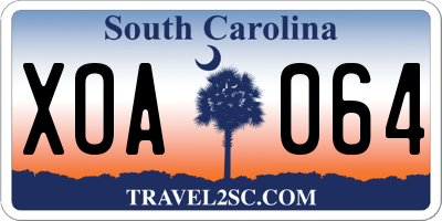SC license plate XOA064