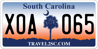 SC license plate XOA065