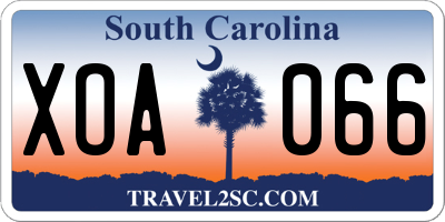 SC license plate XOA066