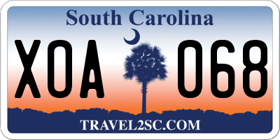 SC license plate XOA068