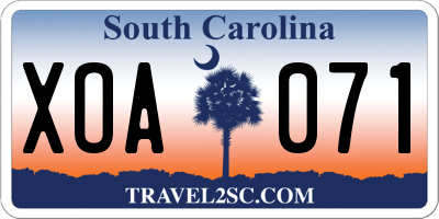 SC license plate XOA071