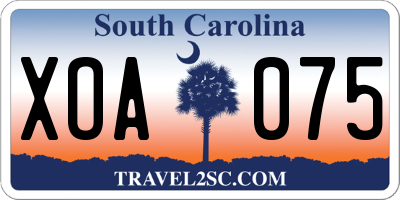 SC license plate XOA075