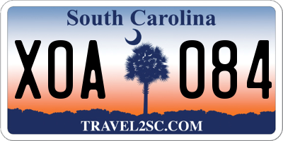 SC license plate XOA084
