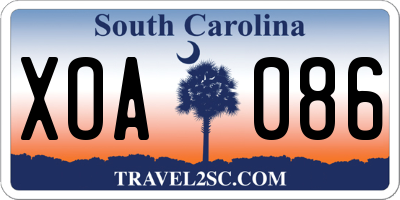 SC license plate XOA086
