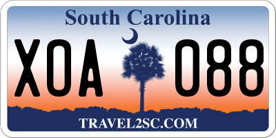 SC license plate XOA088