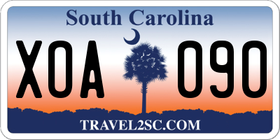 SC license plate XOA090