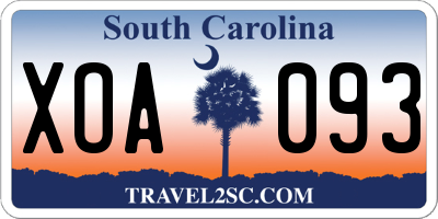 SC license plate XOA093