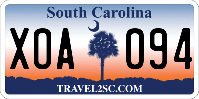 SC license plate XOA094