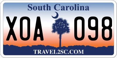 SC license plate XOA098