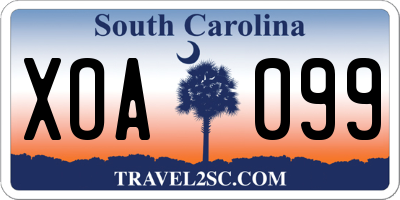 SC license plate XOA099