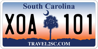 SC license plate XOA101