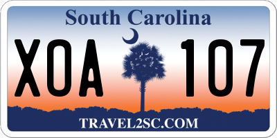 SC license plate XOA107