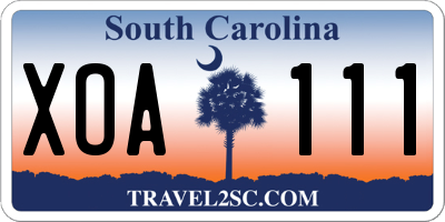 SC license plate XOA111