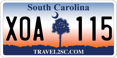 SC license plate XOA115