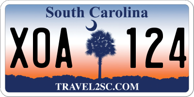 SC license plate XOA124