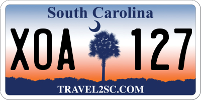 SC license plate XOA127