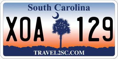 SC license plate XOA129