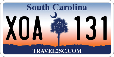 SC license plate XOA131