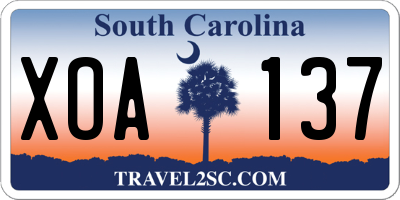 SC license plate XOA137