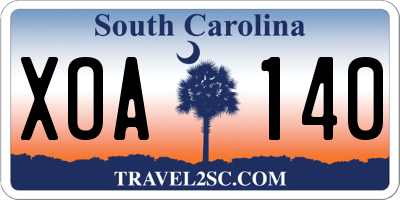 SC license plate XOA140