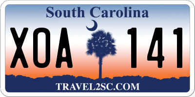 SC license plate XOA141
