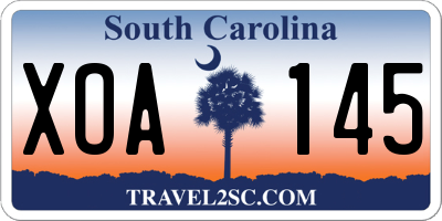 SC license plate XOA145