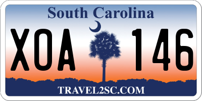 SC license plate XOA146