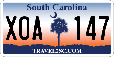 SC license plate XOA147