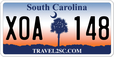 SC license plate XOA148
