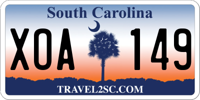 SC license plate XOA149