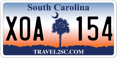 SC license plate XOA154