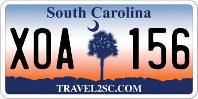 SC license plate XOA156
