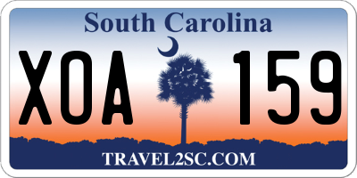 SC license plate XOA159