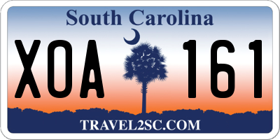 SC license plate XOA161