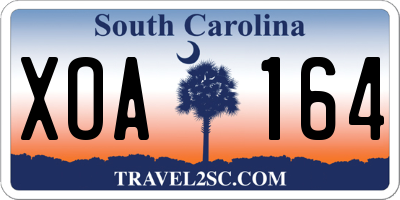 SC license plate XOA164