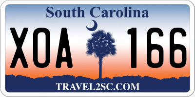 SC license plate XOA166