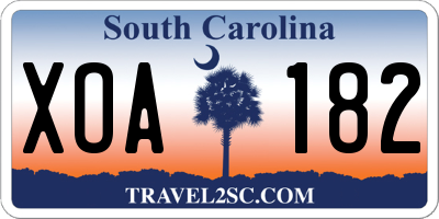 SC license plate XOA182