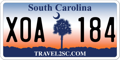 SC license plate XOA184
