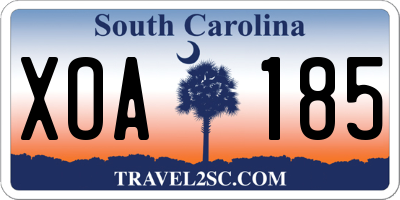 SC license plate XOA185