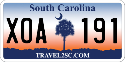 SC license plate XOA191