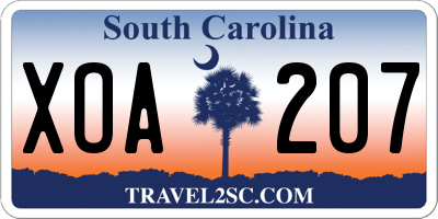 SC license plate XOA207
