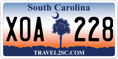 SC license plate XOA228