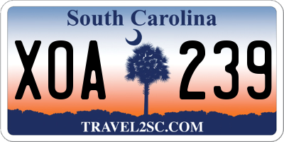 SC license plate XOA239