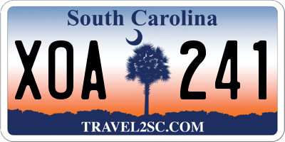 SC license plate XOA241