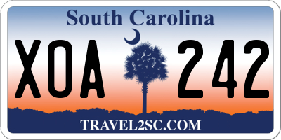SC license plate XOA242